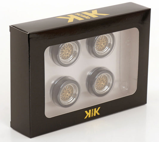 KK Scale BBS LM Gold Wheel and Tire Set 1:18
