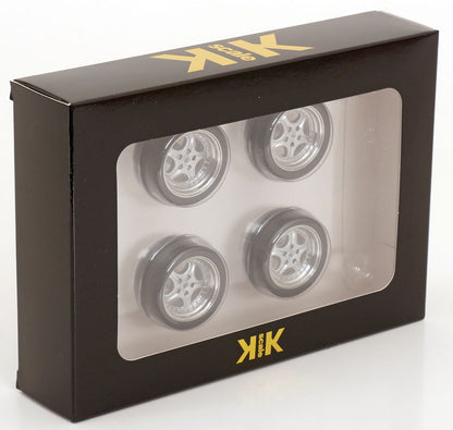 KK Scale Speedline Silver Wheel and Tire Set 1:18