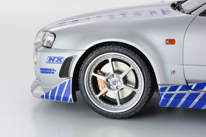 Kyosho 1999 Nissan Skyline GT-R (R34) "2 Fast 2 Furious" Silver & Blue 1:12