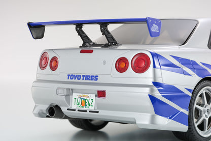 Kyosho 1999 Nissan Skyline GT-R (R34) "2 Fast 2 Furious" Silver & Blue 1:12