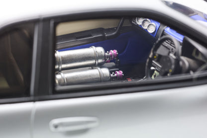 Kyosho 1999 Nissan Skyline GT-R (R34) "2 Fast 2 Furious" Silver & Blue 1:12