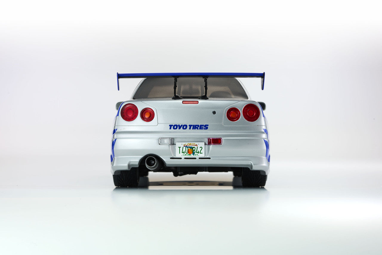 Kyosho 1999 Nissan Skyline GT-R (R34) "2 Fast 2 Furious" Silver & Blue 1:12