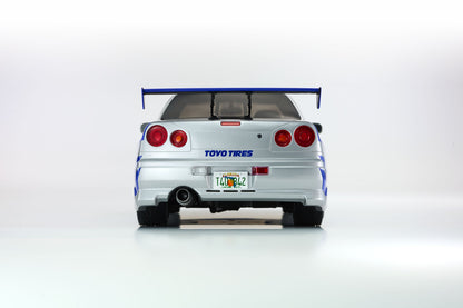 Kyosho 1999 Nissan Skyline GT-R (R34) "2 Fast 2 Furious" Silver & Blue 1:12