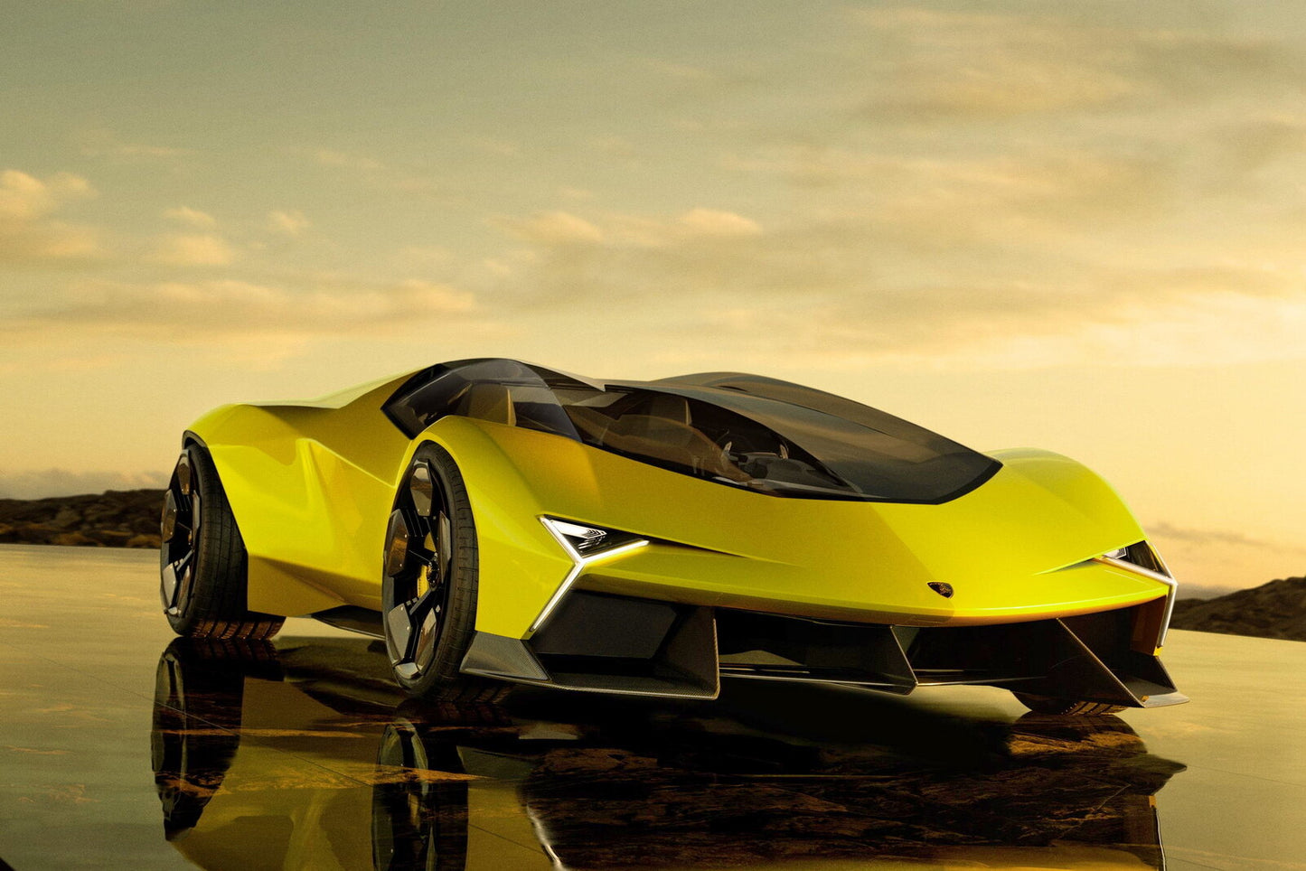 MR Models Lamborghini Manifesto Concept Car Giallo Crius (Yellow) 1:18 WITH DISPLAY
