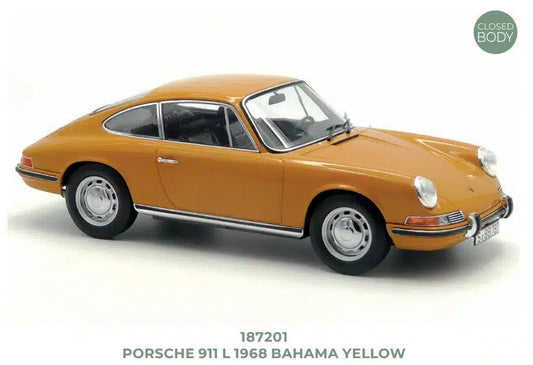 Norev Porsche 1968 911 L Coupe Bahama Yellow 1:18