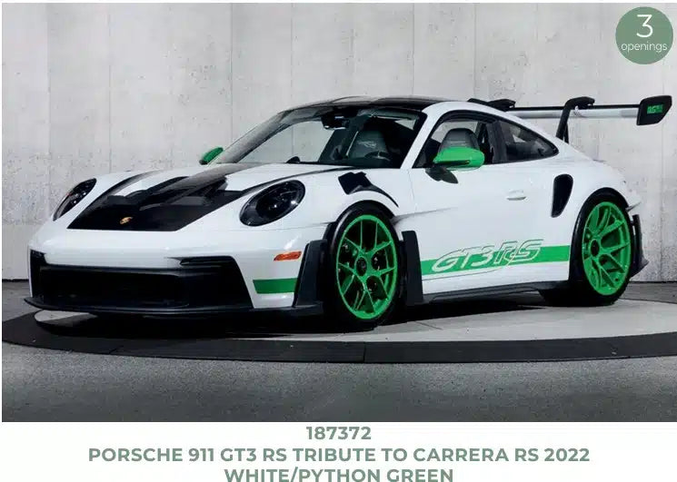 Norev 2022 Porsche 911 992 GT3 RS Weissach Package White w/ Green 1:18