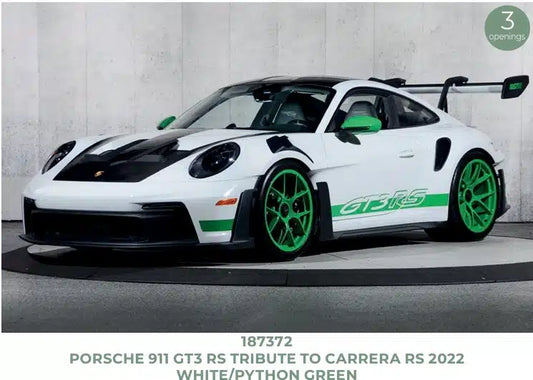Norev 2022 Porsche 911 992 GT3 RS Weissach Package White w/ Green 1:18