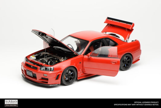 Motorhelix 1999 Nissan Skyline GT-R R34 (BNR34) RHD "Customized Version" Active Red 1:18