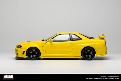 Motorhelix 1999 Nissan Skyline GT-R R34 (BNR34) RHD "Customized Version" Yellow 1:18