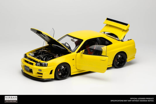Motorhelix 1999 Nissan Skyline GT-R R34 (BNR34) RHD "Customized Version" Yellow 1:18