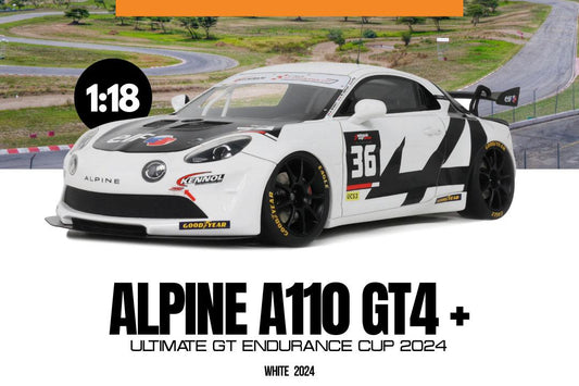 Otto 2024 Alpine A110 GT4 Evo Ultimate GT Endurance Cup 2024 White 1:18