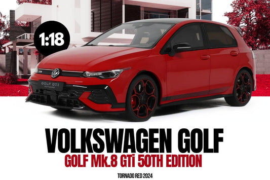Otto 2024 Volkswagen Golf GTI MK8 50th Edition Tornado Red 1:18