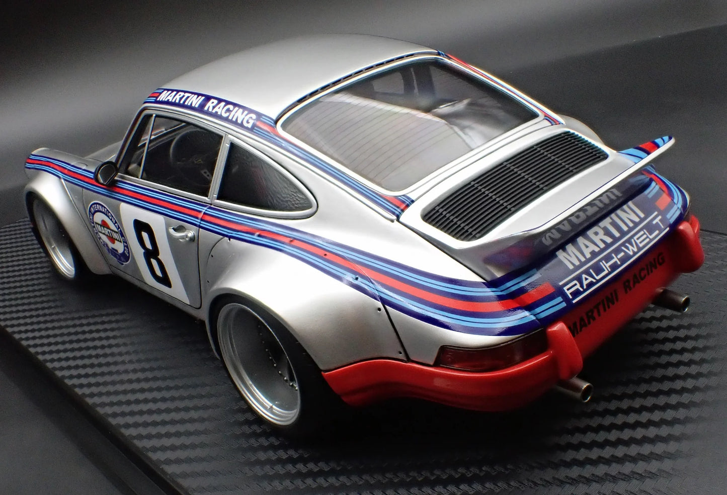 Ignition-Model Porsche 911 F Series Backdate #8 RWB Martini Racing Silver 1:18