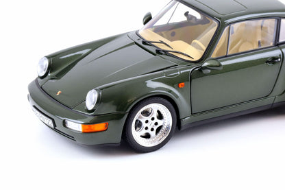 Norev 1993 Porsche 911 964 Turbo 3.6 Coupe Oak Metallic Green 1:18