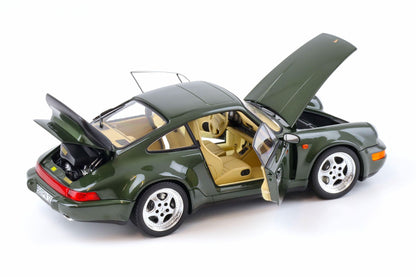 Norev 1993 Porsche 911 964 Turbo 3.6 Coupe Oak Metallic Green 1:18