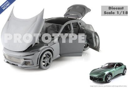 BBR 2023 Ferrari Purosangue Verde Dora (Light Green) WITH DISPLAY 1:18