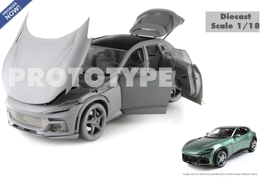 BBR 2023 Ferrari Purosangue Verde Dora (Light Green) WITH DISPLAY 1:18