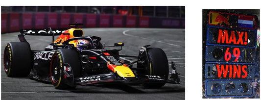 Spark-Model F1 RB21 Team Oracle Red Bull Racing #1 Winner Las Vegas GP 2025 (Verstappen) 1:18 WITH DISPLAY