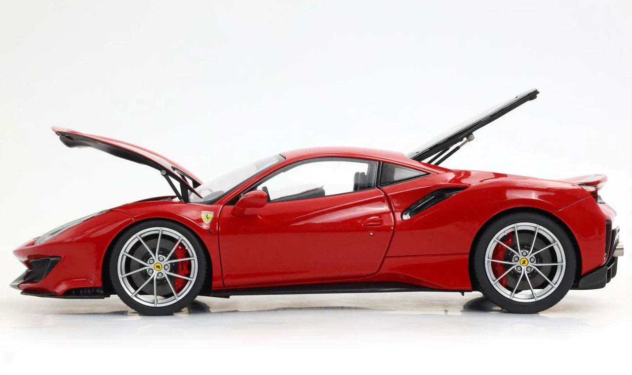 BBR Ferrari 488 Pista Rosso Corsa (Red) w/ Stripe 1:18 LUXURY PACK