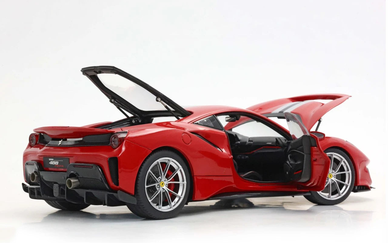 BBR Ferrari 488 Pista Rosso Corsa (Red) w/ Stripe 1:18 LUXURY PACK