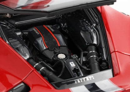 BBR Ferrari 488 Pista Rosso Corsa (Red) w/ Stripe 1:18 LUXURY PACK