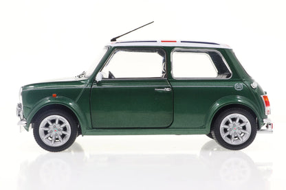 Solido 1997 Mini Cooper Sport British Racing Green & Flag 1:18