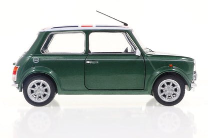 Solido 1997 Mini Cooper Sport British Racing Green & Flag 1:18