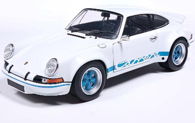 Solido 1973 Porsche 911 RSR White w/ Blue Wheels and Deco 1:18