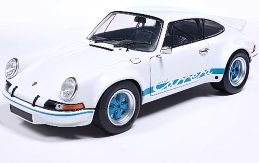 Solido 1973 Porsche 911 RSR White w/ Blue Wheels and Deco 1:18
