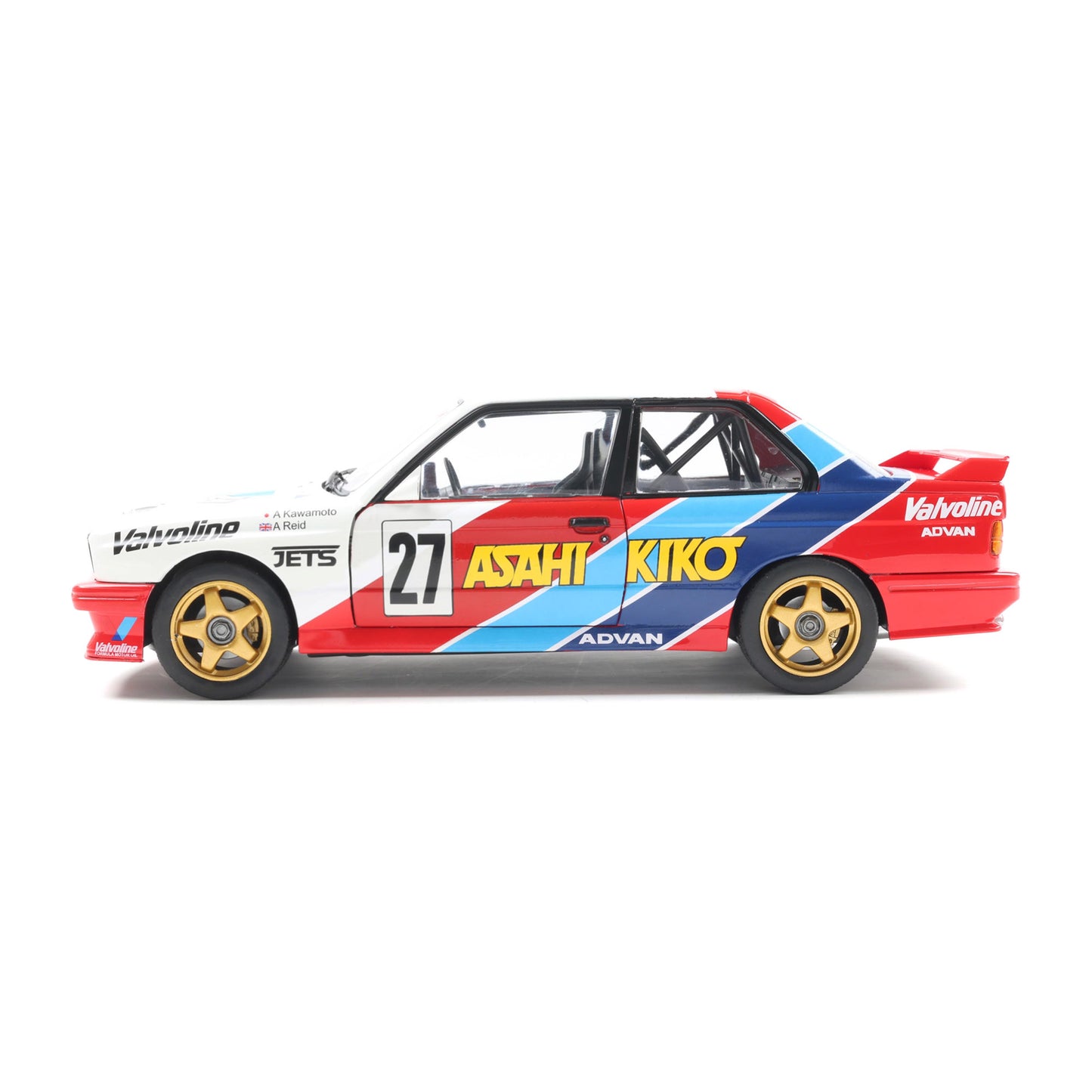 Solido 1986 BMW E30 M3 #27 Kawamoto JTCC Red, White, Blue 1:18