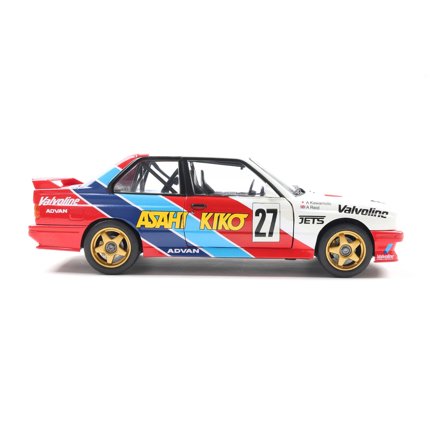 Solido 1986 BMW E30 M3 #27 Kawamoto JTCC Red, White, Blue 1:18