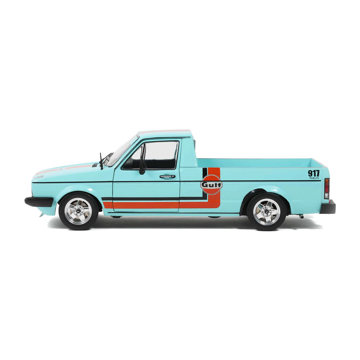Solido 1982 Volkswagen MK 1 Caddy Pickup Oil Service Gulf Livery Blue 1:18
