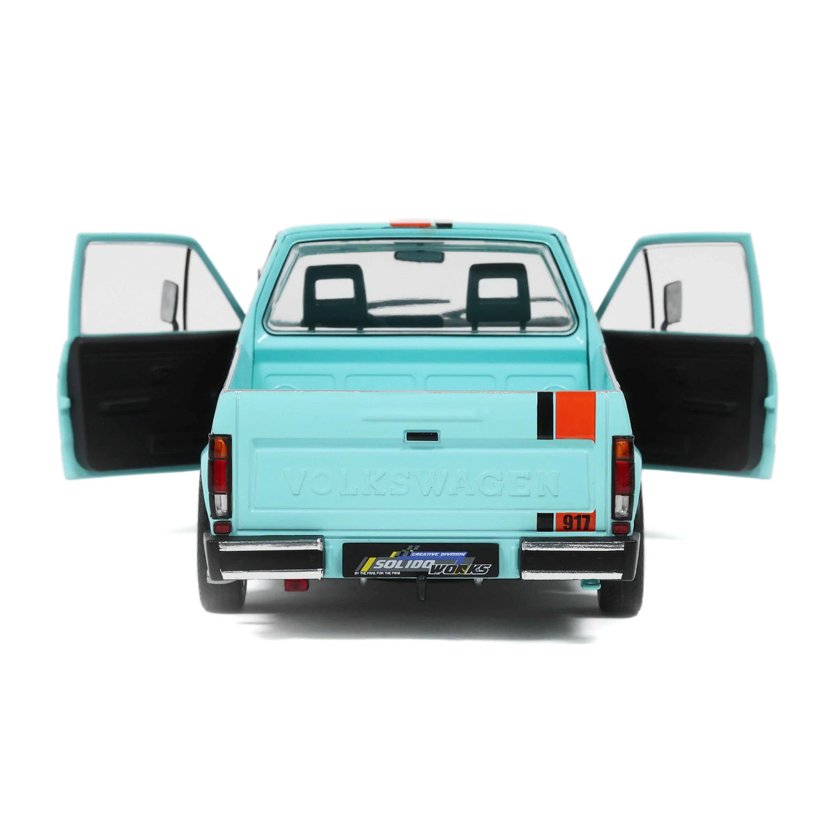 Solido 1982 Volkswagen MK 1 Caddy Pickup Oil Service Gulf Livery Blue 1:18