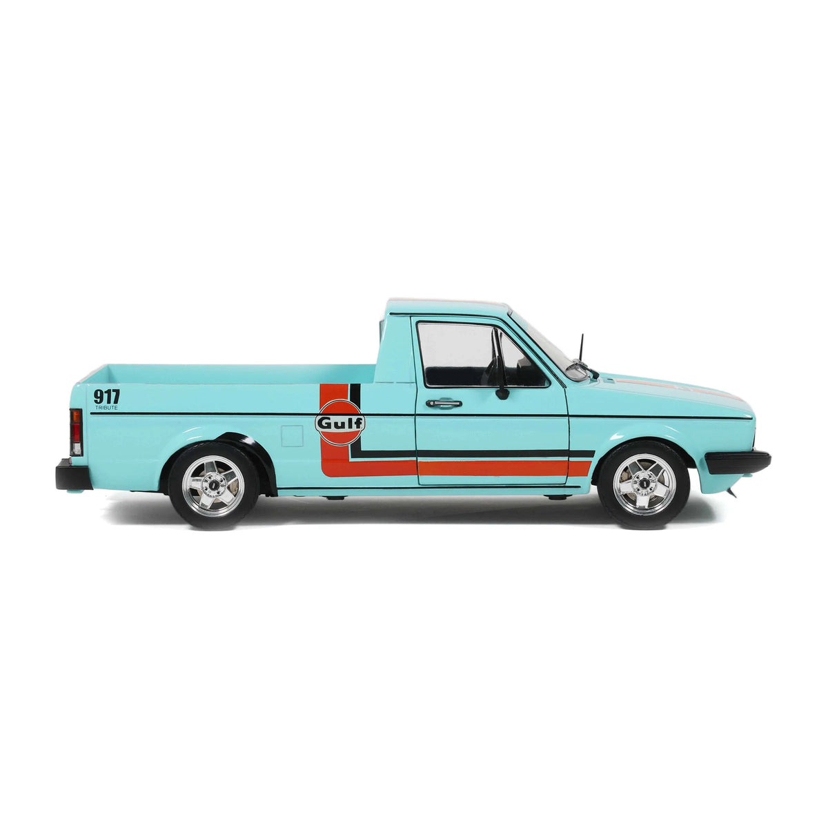 Solido 1982 Volkswagen MK 1 Caddy Pickup Oil Service Gulf Livery Blue 1:18
