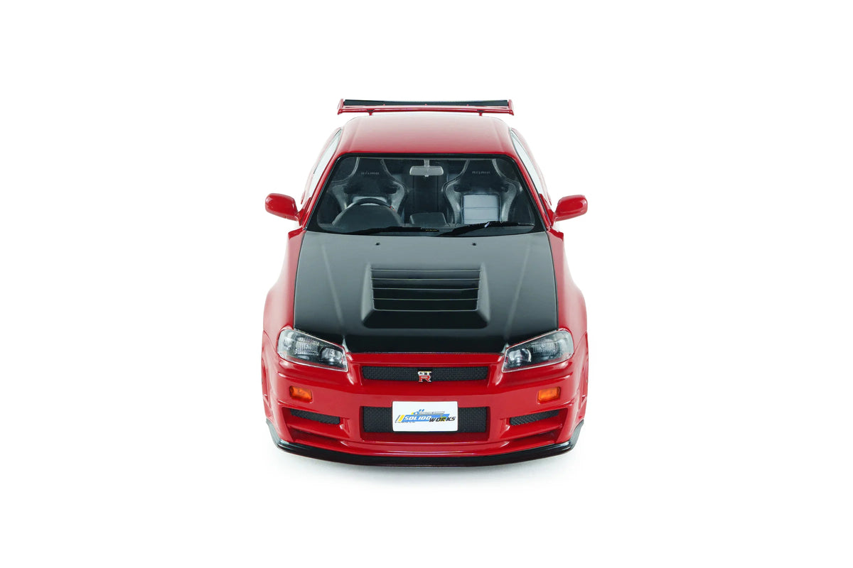 Solido 1999 Nissan Skyline GT-R (BNR34) Nismo Parts Red 1:18