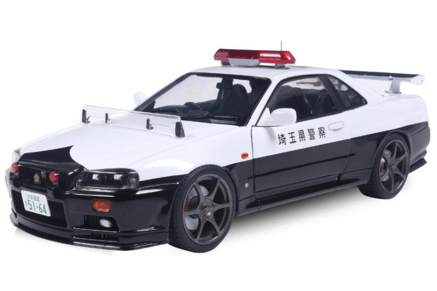 Solido 1999 Nissan Skyline GT-R (R34) Japanese Police Black White 1:18
