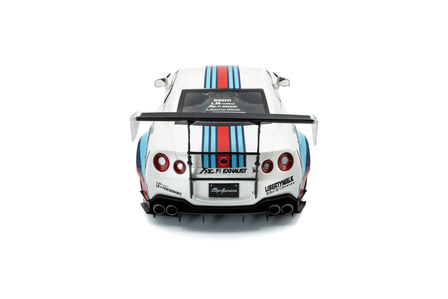 Solido 2024 Nissan GT-R (R35) W/ Liberty Walk Body Kit 2.0 Martini White 1:18
