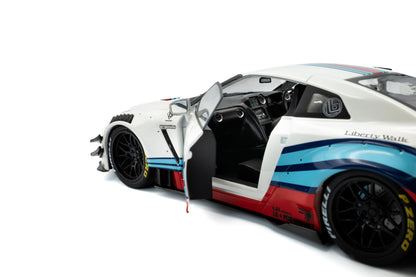 Solido 2024 Nissan GT-R (R35) W/ Liberty Walk Body Kit 2.0 Martini White 1:18