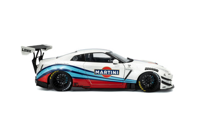 Solido 2024 Nissan GT-R (R35) W/ Liberty Walk Body Kit 2.0 Martini White 1:18