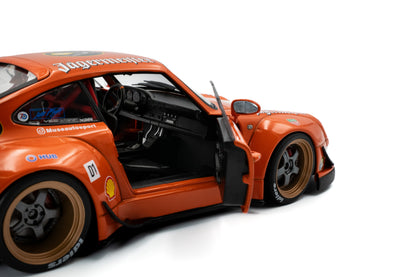 Solido 2020 Porsche 993 RWB Bodykit #7 Jagermeister Orange 1:18