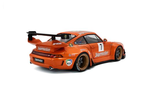 Solido 2020 Porsche 993 RWB Bodykit #7 Jagermeister Orange 1:18