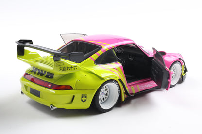 Solido 2024 Porsche 911 993 RWB Bodykit Pink & Yellow 1:18