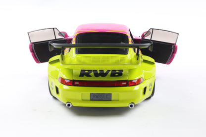 Solido 2024 Porsche 911 993 RWB Bodykit Pink & Yellow 1:18