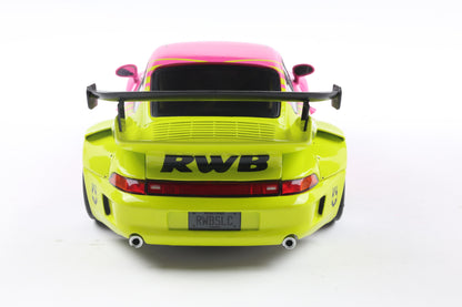 Solido 2024 Porsche 911 993 RWB Bodykit Pink & Yellow 1:18