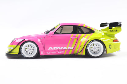 Solido 2024 Porsche 911 993 RWB Bodykit Pink & Yellow 1:18
