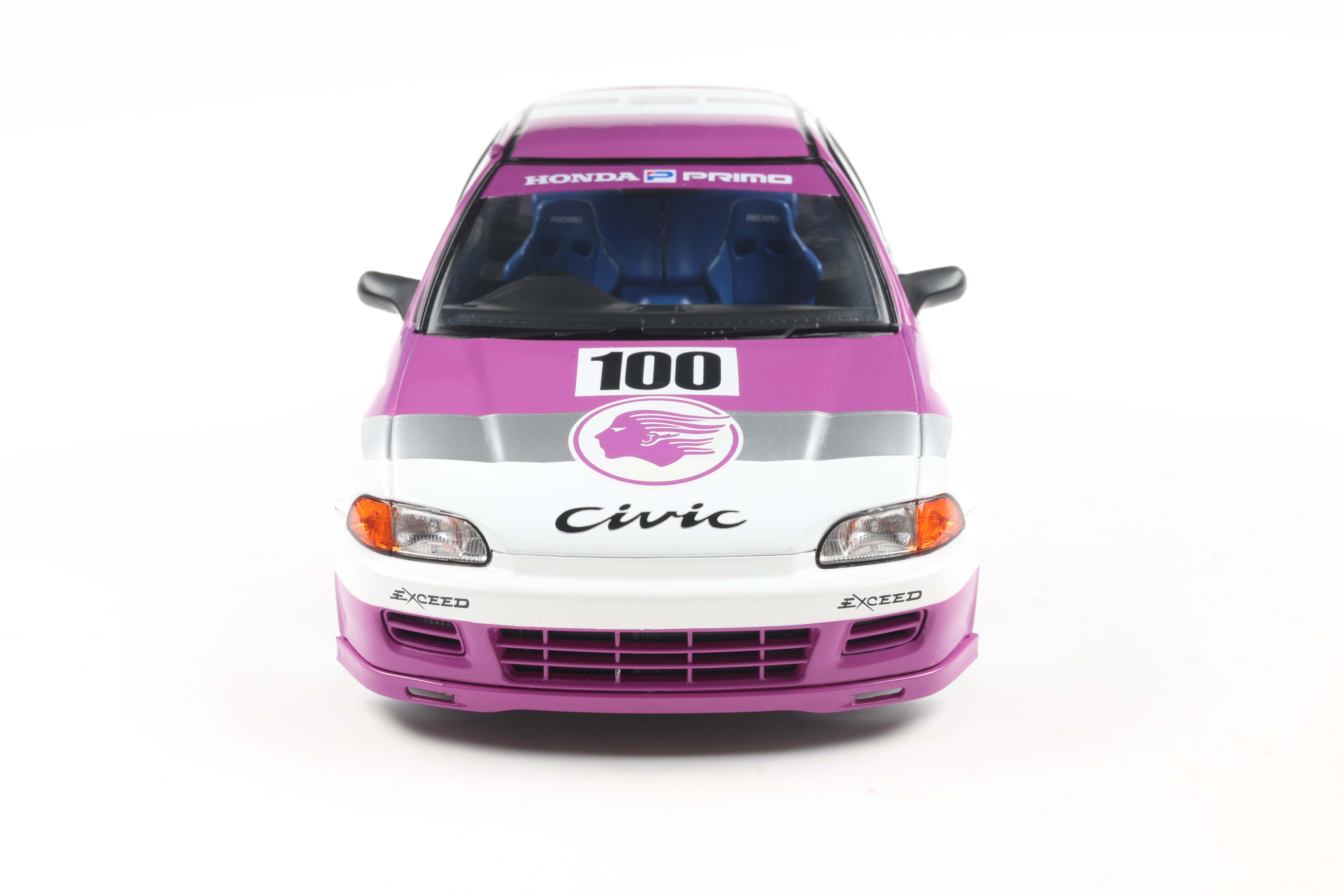 え*み様 16 Year Old 1990 Vintage Limited Ed Solido 1991 Honda Civic EG6 Hatchback Kaido Racer White Purple 1