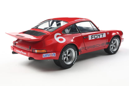 Solido 1974 Porsche 911 RS 3.0L #6 IROC Daytona Red Foyt 1:18