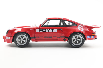 Solido 1974 Porsche 911 RS 3.0L #6 IROC Daytona Red Foyt 1:18