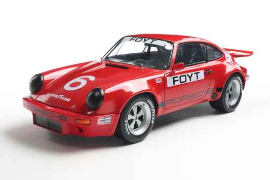 Solido 1974 Porsche 911 RS 3.0L #6 IROC Daytona Red Foyt 1:18