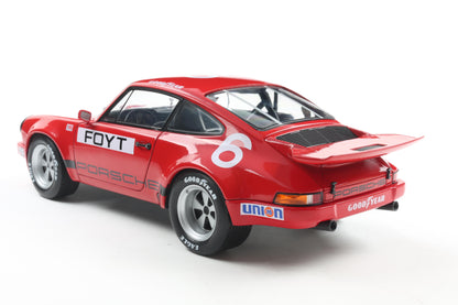Solido 1974 Porsche 911 RS 3.0L #6 IROC Daytona Red Foyt 1:18